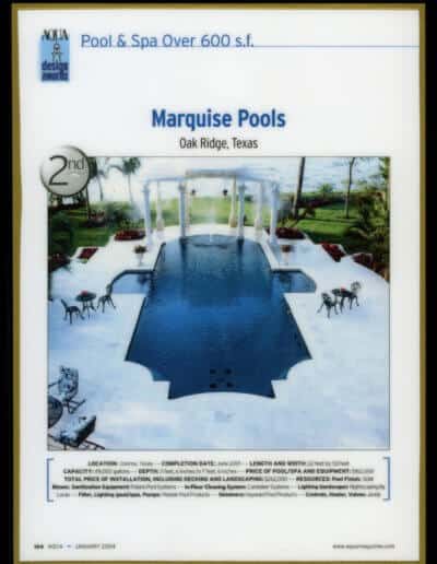 Pool Construction Awards, Publications and Television - Marquise Pools