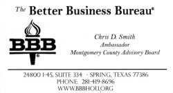 Christopher Dean Smith - Ambassador BBB Montgomery County Advisory Board - Houston Pool Company Team - Marquise Pools