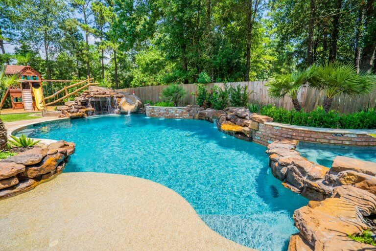 pool in backyard